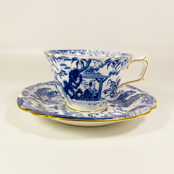 Vintage Royal Crown Derby Blue Mikado Cup & Saucer Set; England Teacup - Picture 1 of 5
